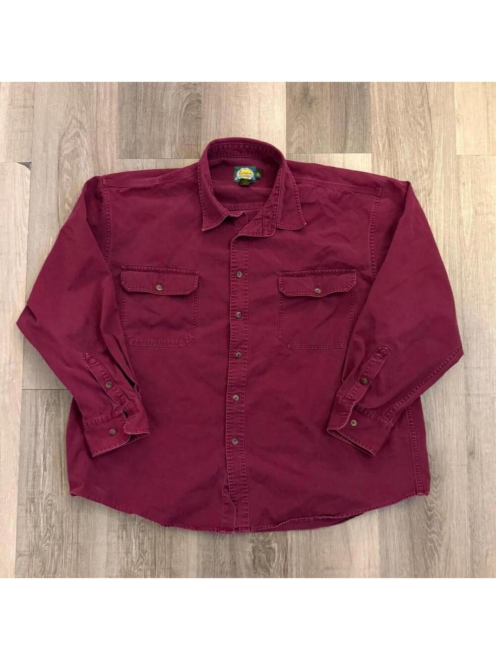 Cabela's Burgundy Cotton Flannel Shirt Size 2XL #outdoor #hunting